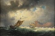 marcus larson Skepp pa stormigt hav Germany oil painting artist